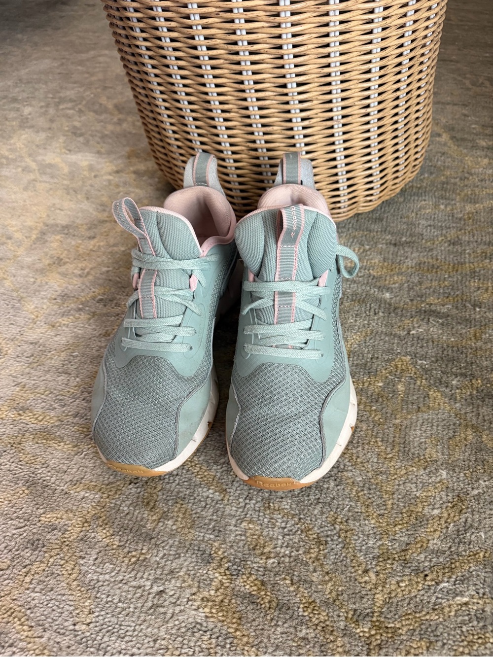 Reebok Kids Mint Green and Pink Athletic Sneakers